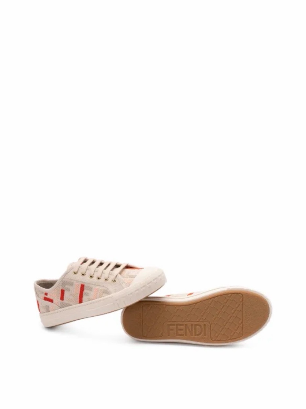 Fendi Domino Sneakers Canvas with Fendi Logo size 37 NEW NWT